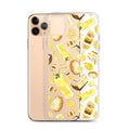 Sleek Lemon iPhone® Clear Case featuring vibrant lemon graphics, protecting against dust and scratches effortlessly.