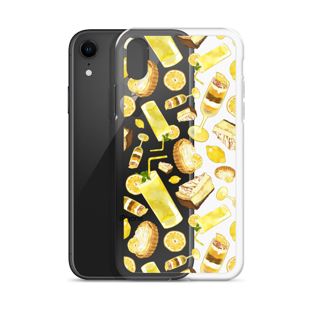 Lemon iPhone® Clear Case featuring a vibrant lemon design, offering protection from scratches and dust.