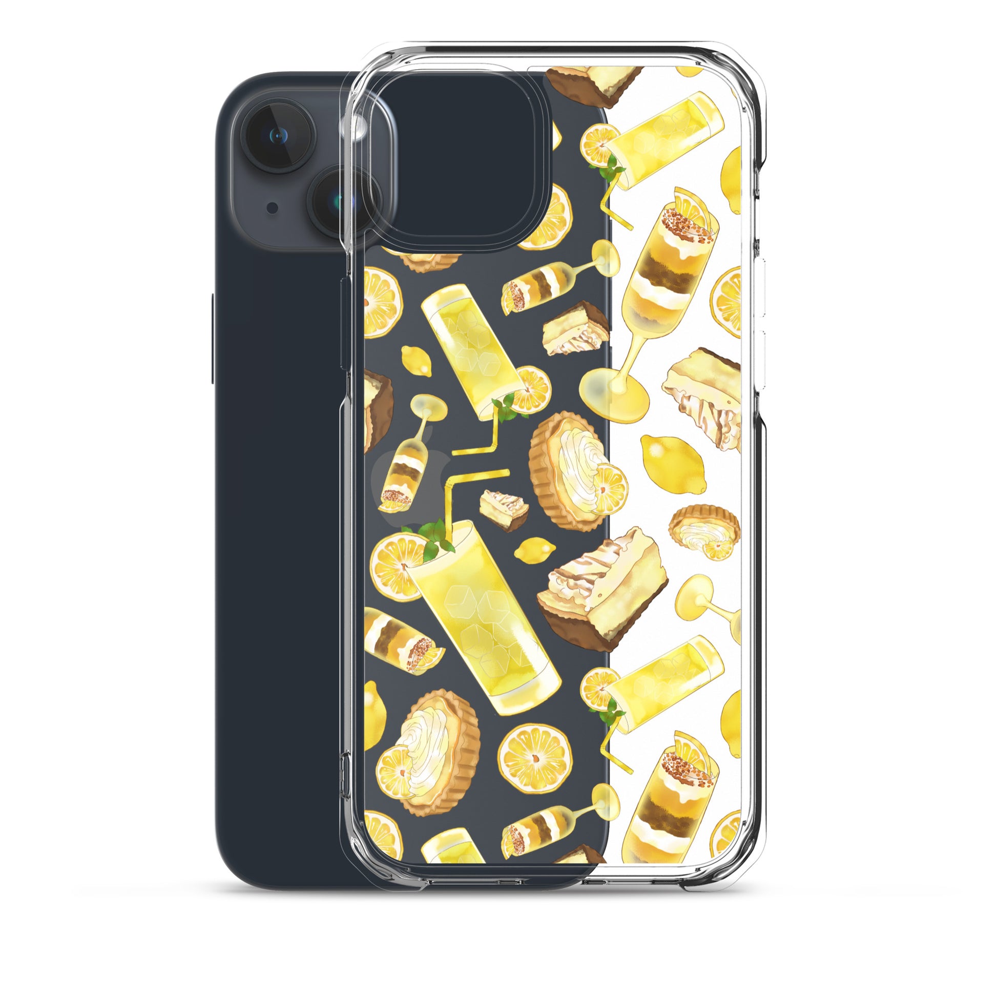 Sleek Lemon iPhone® Clear Case features a solid back and flexible sides, ensuring stylish protection for your device.