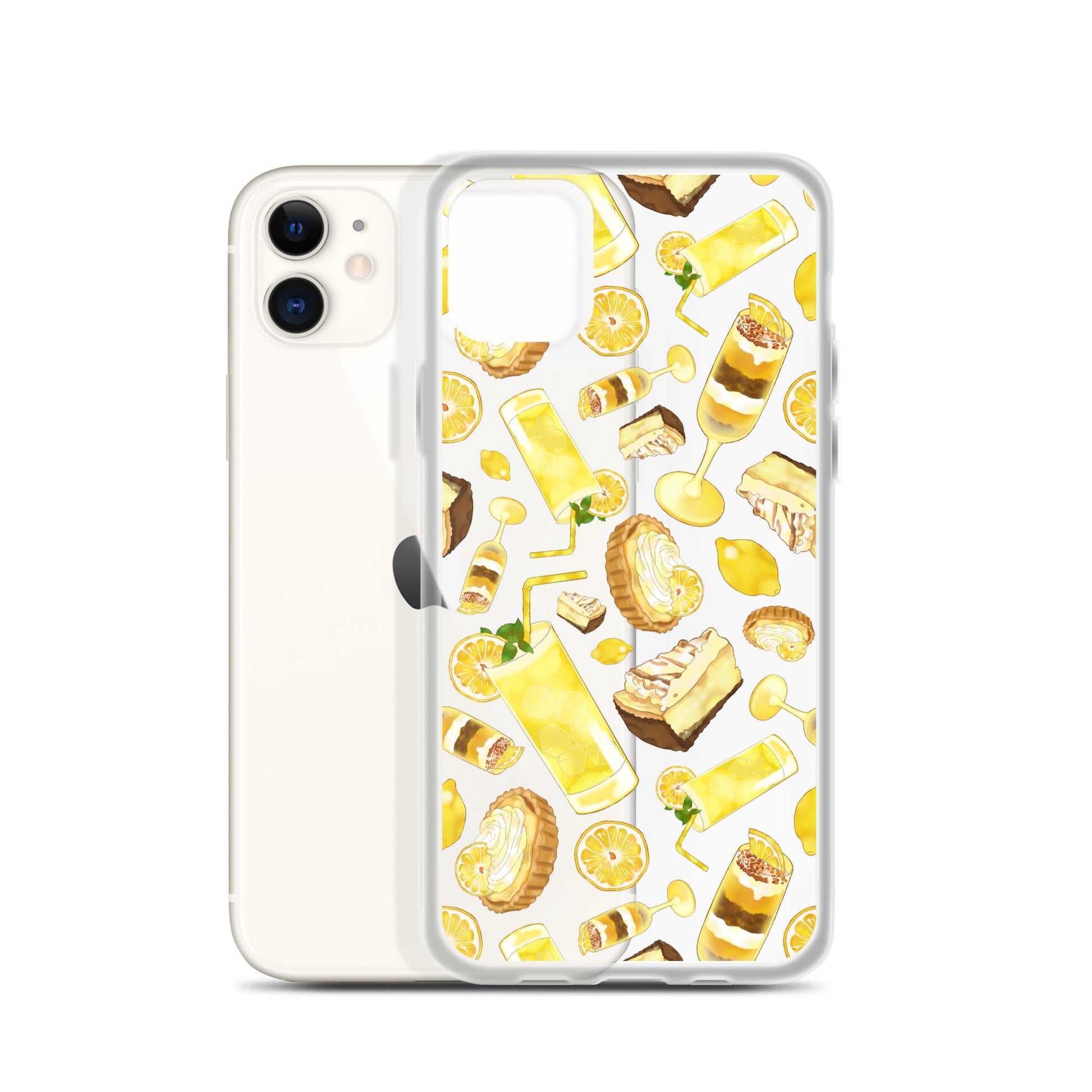 Lemon iPhone® Clear Case showcases a vibrant design, ensuring protection from scratches and dirt while adding style.