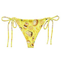 Bright and playful Lemon String Bikini Bottom, perfect for summer poolside lounging with adjustable straps and UPF 50+.