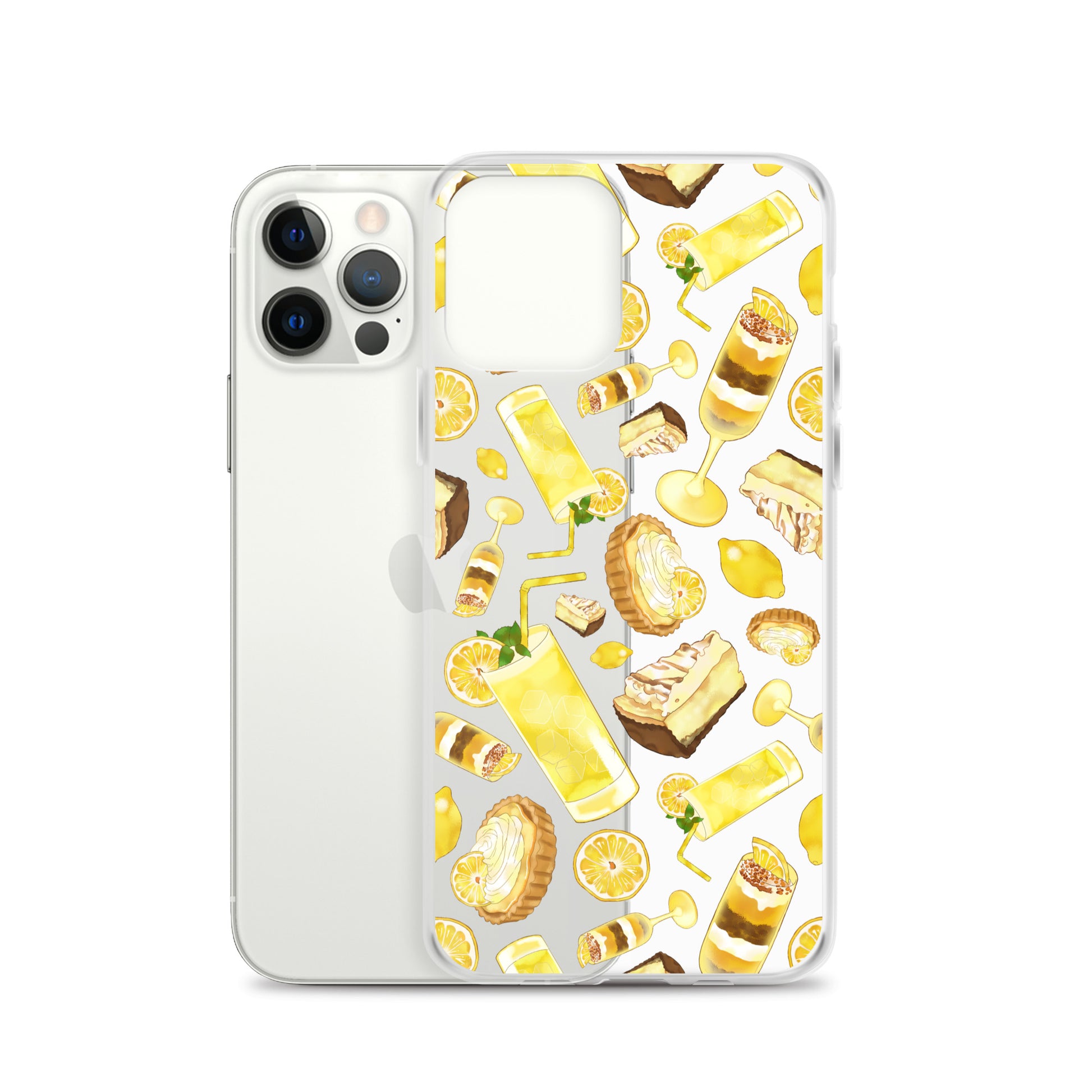 Stylish Lemon iPhone® Clear Case featuring a vibrant design, offering protection against scratches and dirt.
