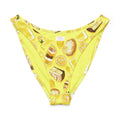 Lemon V-cut bikini bottom with fun dessert print, perfect for sunny days and stylish beachwear.