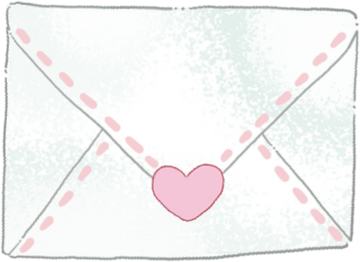 Cute illustrated envelope with a pink heart, perfect for romantic messages or love letters.
