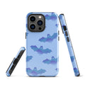 Stylish Lilith iPhone® Tough Case features a blue bat design, offering durable protection and impact absorption.