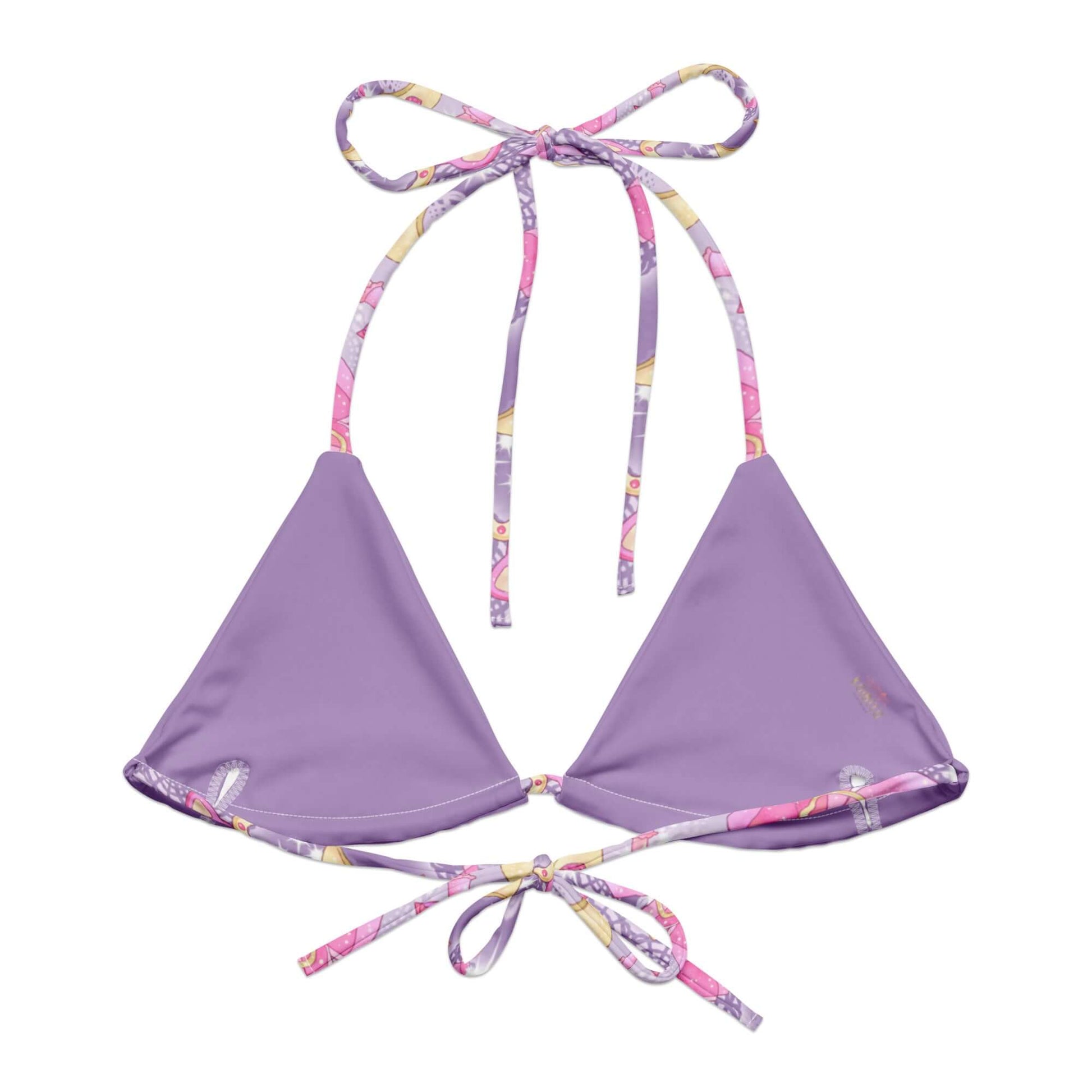Eco-friendly Magical Girl Padded String Bikini Top with stylish straps, perfect for summer adventures.