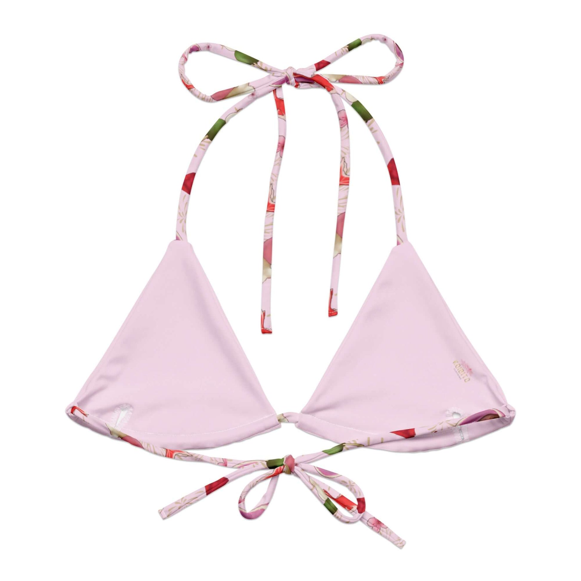 Matsuri Padded String Bikini Top features eco-friendly design with soft straps and UPF 50+ protection for summer fun.
