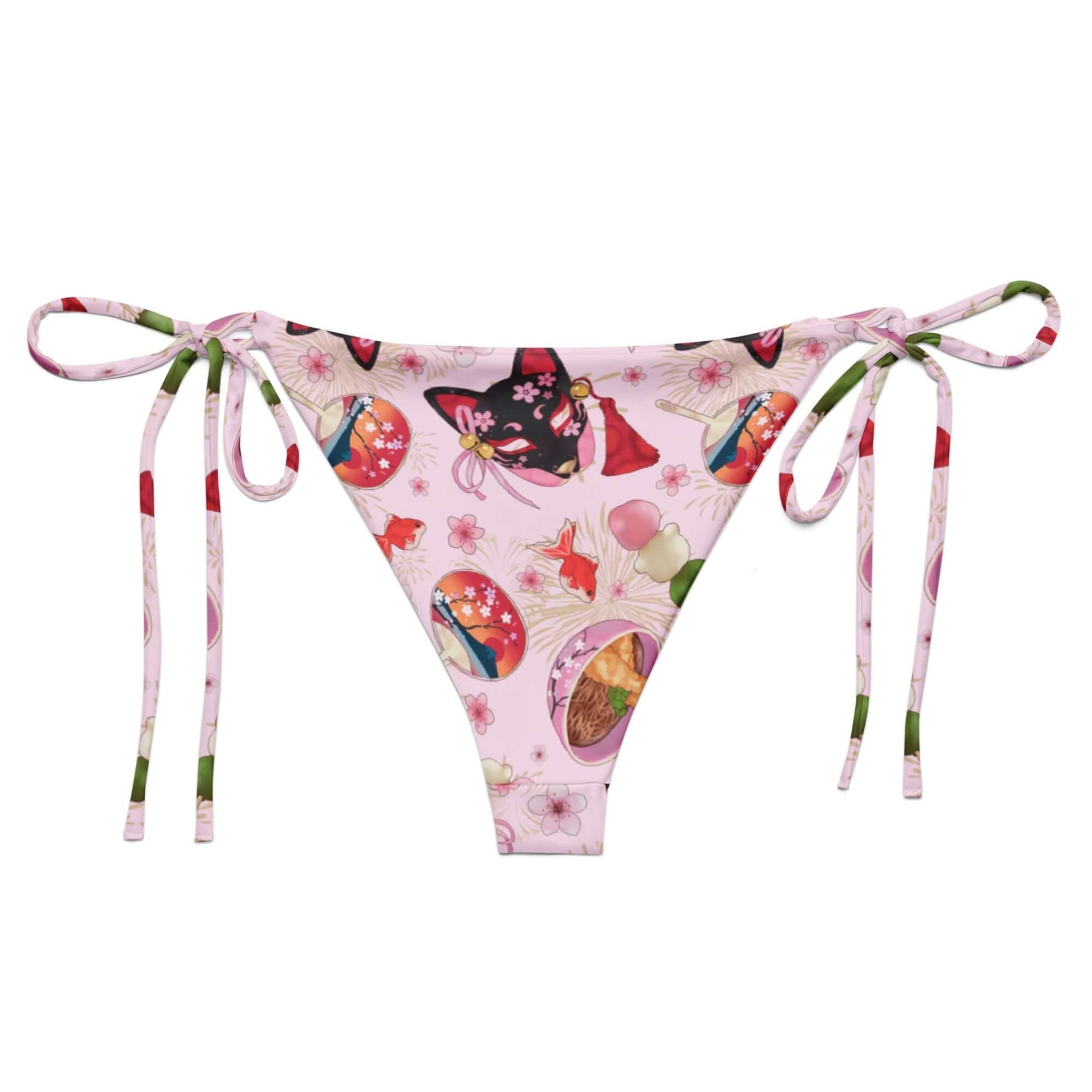 Matsuri String Bikini Bottom features a vibrant design, perfect for sunbathing by the poolside this summer.