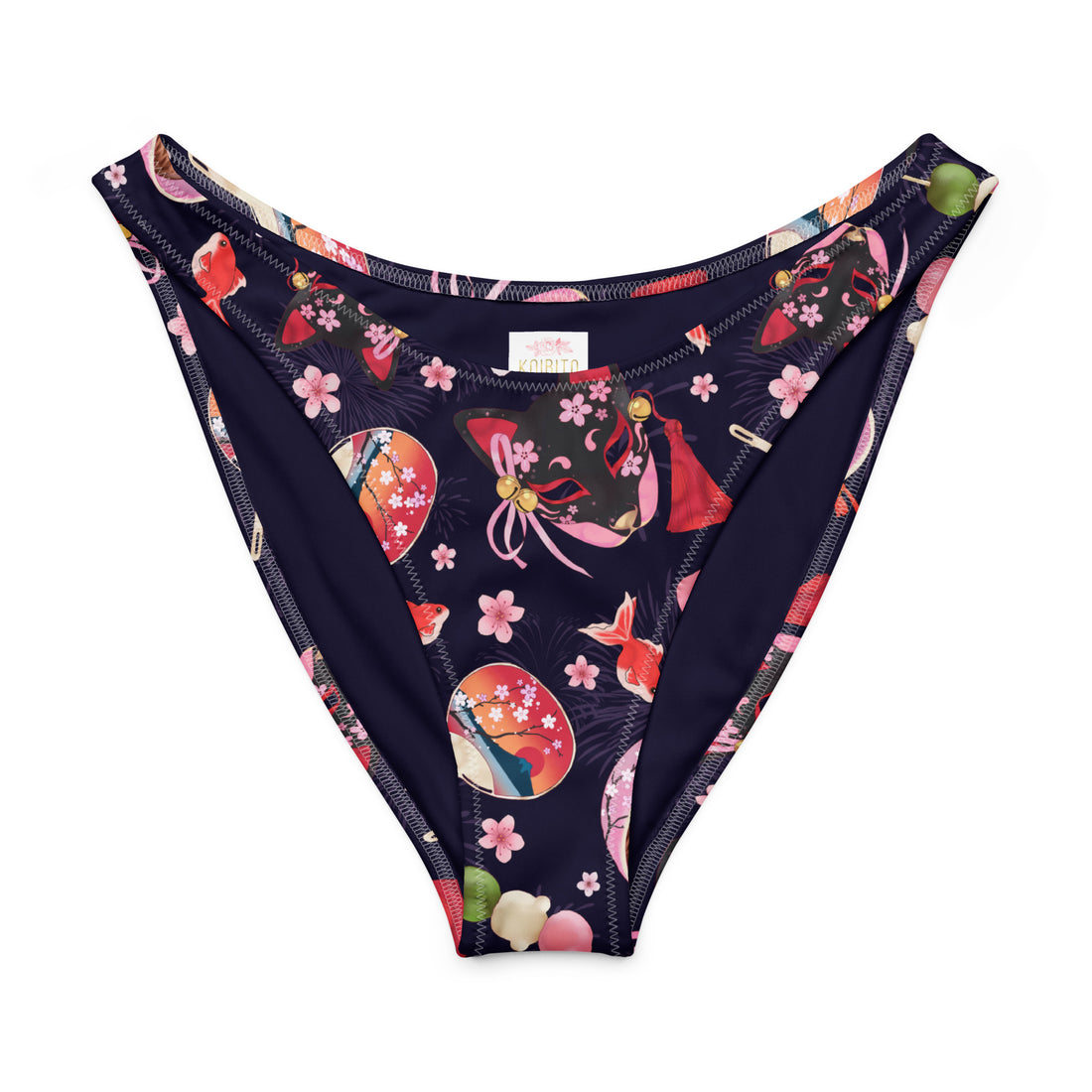 Matsuri V-cut bikini bottom featuring vibrant floral patterns and a flattering high-leg cut for sunny beach days.
