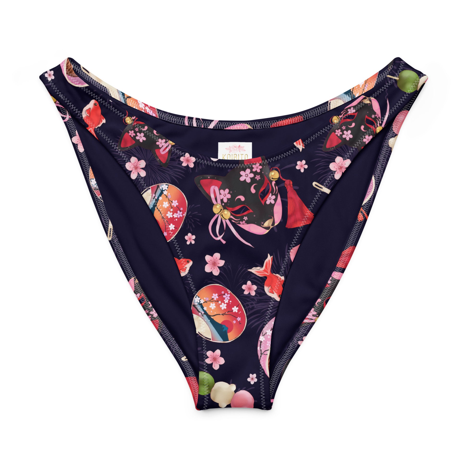 Matsuri V-cut bikini bottom featuring vibrant floral patterns and a flattering high-leg cut for sunny beach days.
