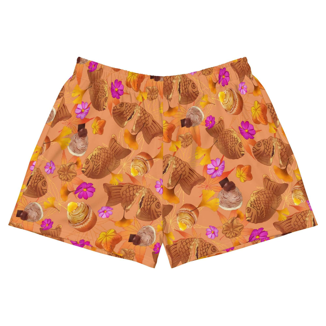 Bright and comfy Momiji Athletic Short Shorts with a fun fall-inspired design, perfect for sports and outdoor activities.
