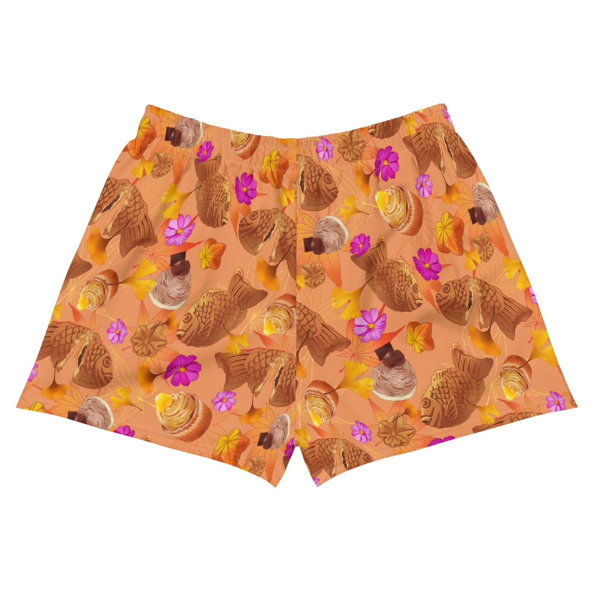 Colorful Momiji Athletic Short Shorts featuring a playful design, perfect for fall activities and comfortable wear.