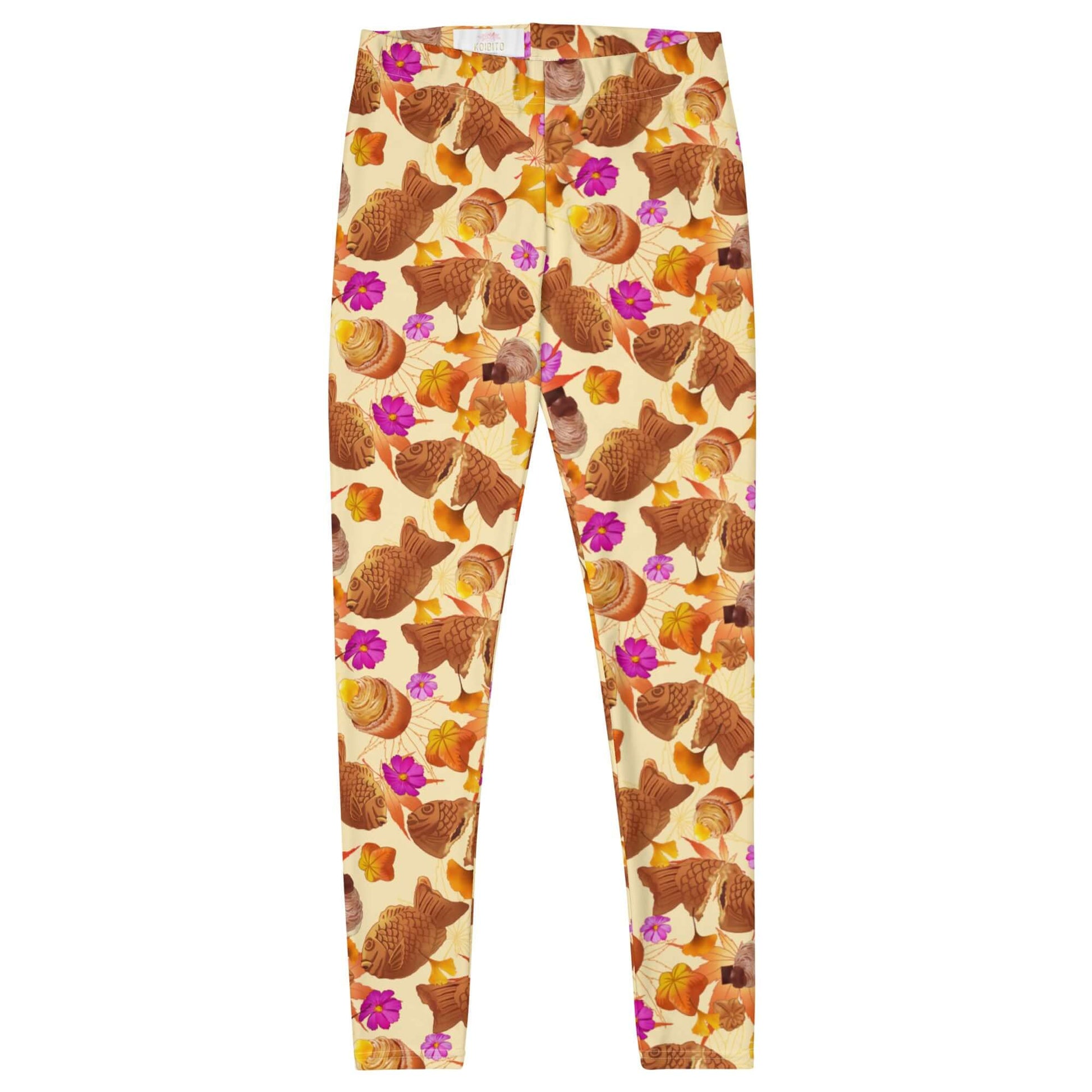 Momiji Leggings in a vibrant fall print, perfect for stylish outings and cozy comfort this season.