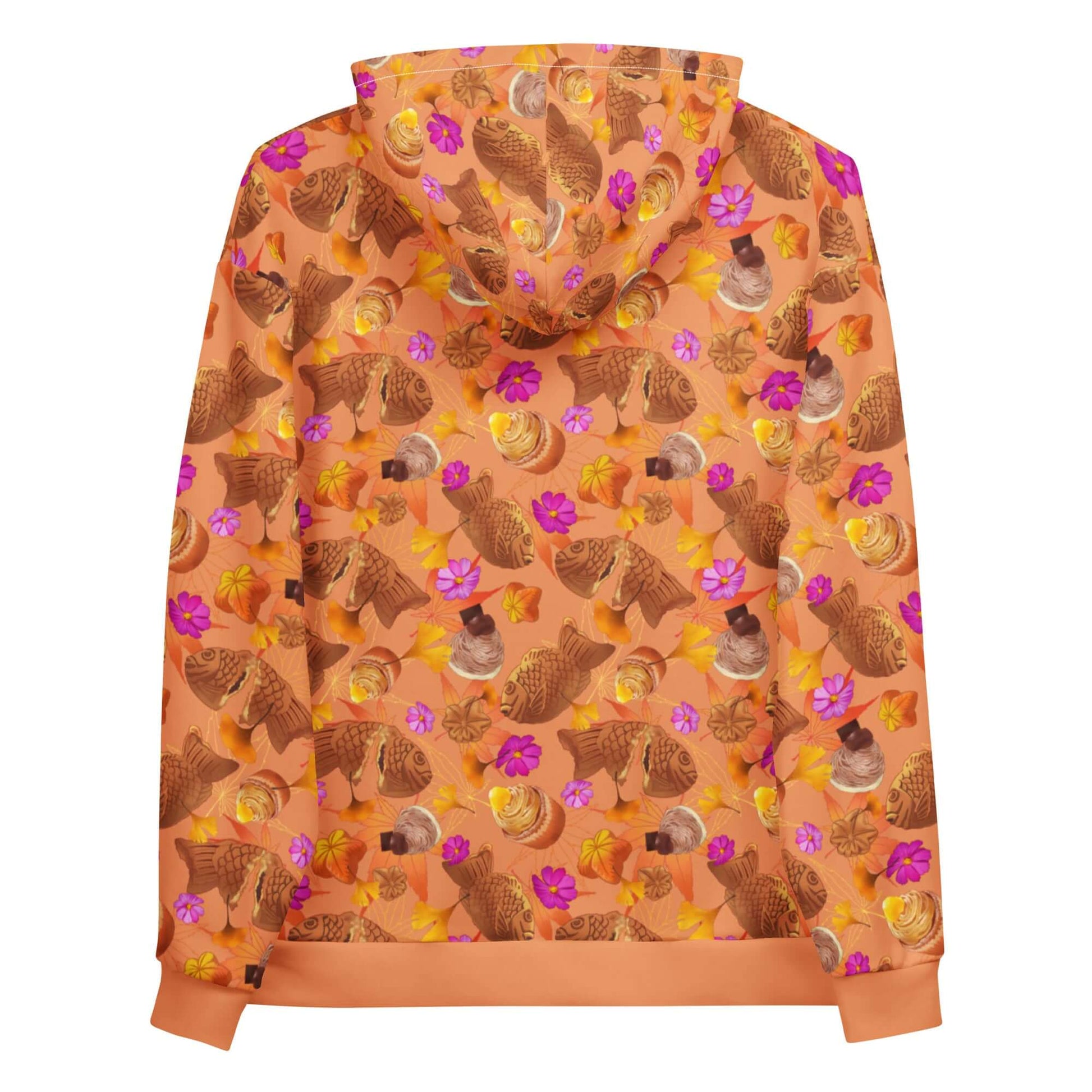 Cozy Momiji Hoodie in vibrant autumn tones with pink accents, perfect for any fall occasion. Soft and stylish!