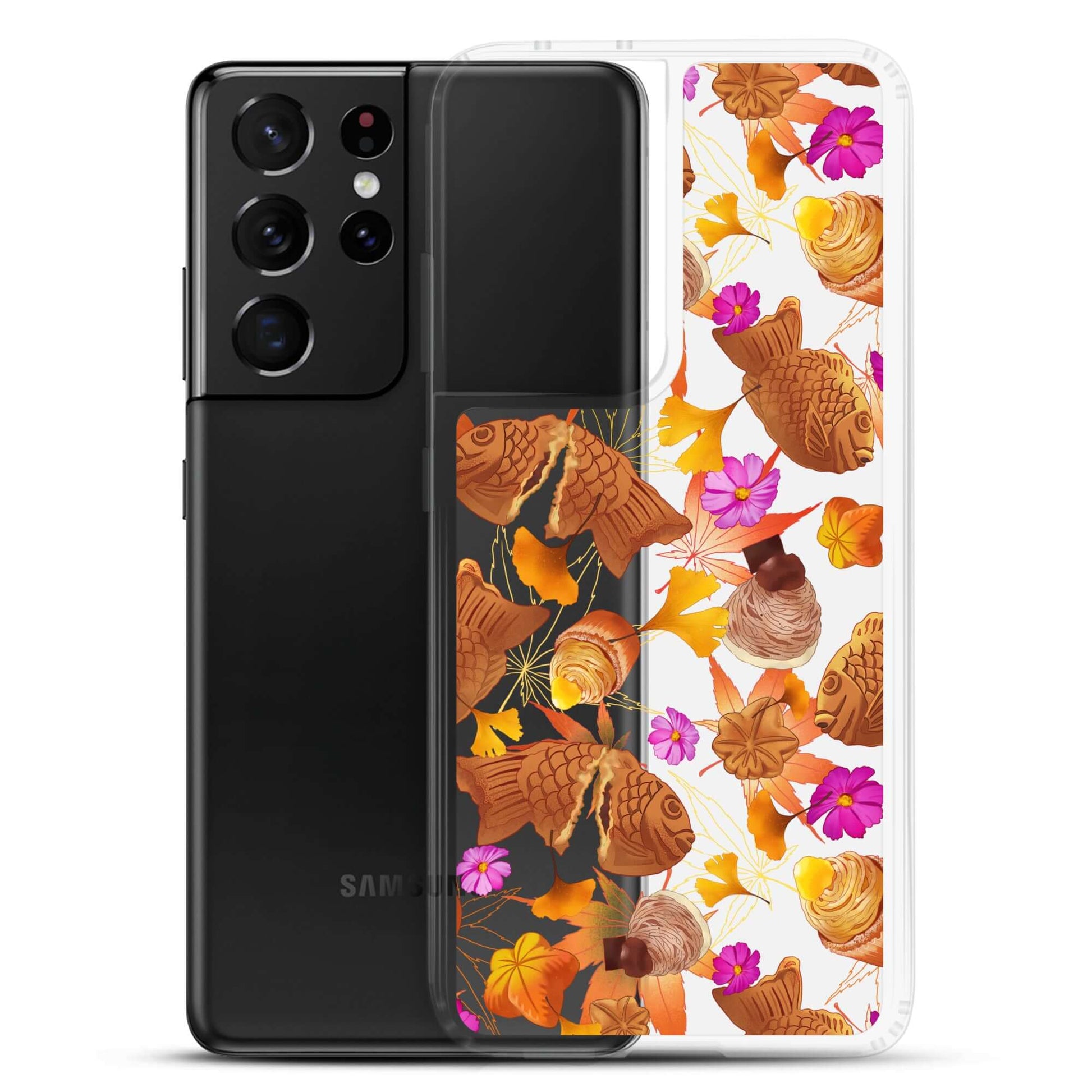 Sleek Momiji Samsung® Clear Case showcases vibrant designs while protecting your phone from scratches and dirt.