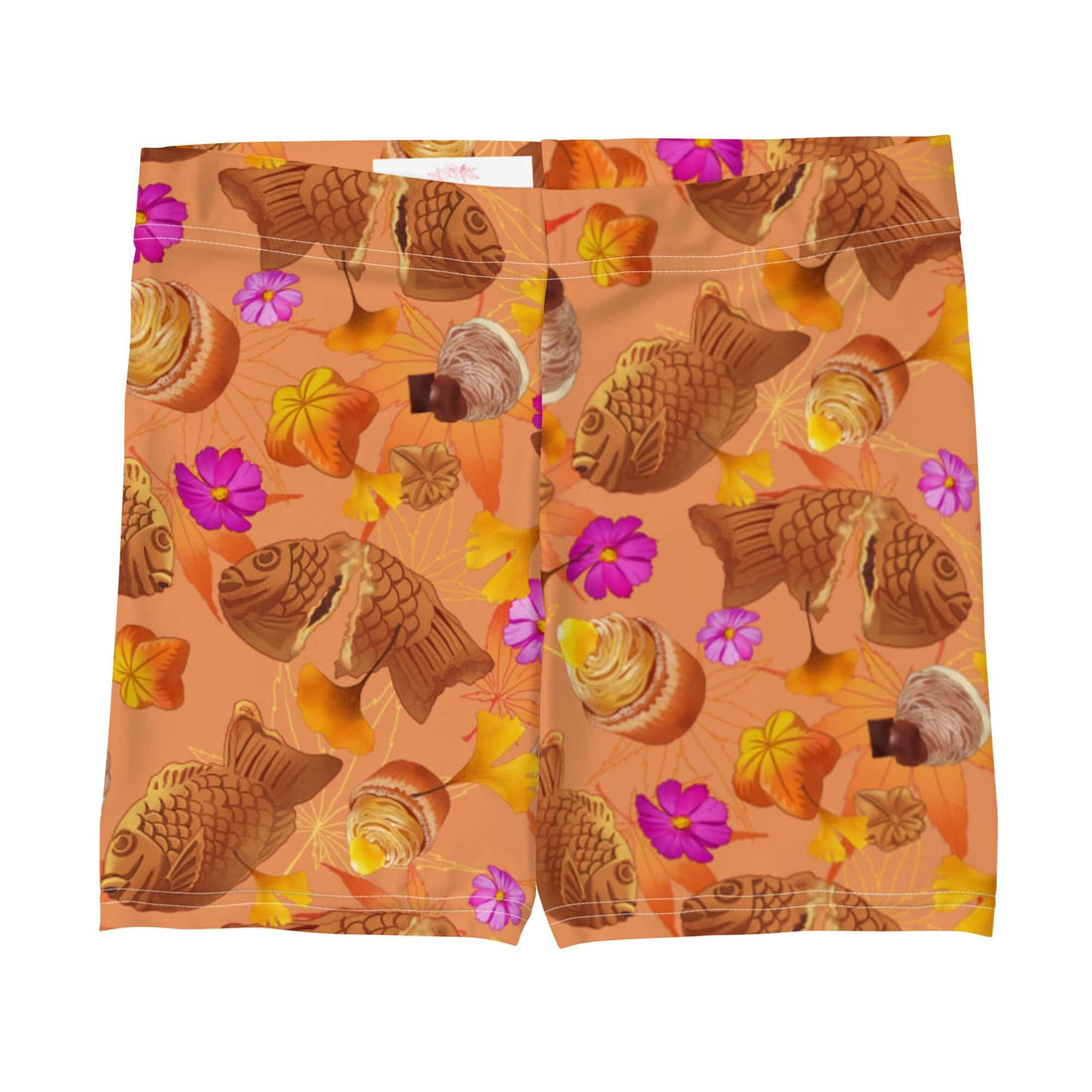 Stylish Momiji Shorts with autumn-themed prints, perfect for running and jumping into fallen leaves this fall.
