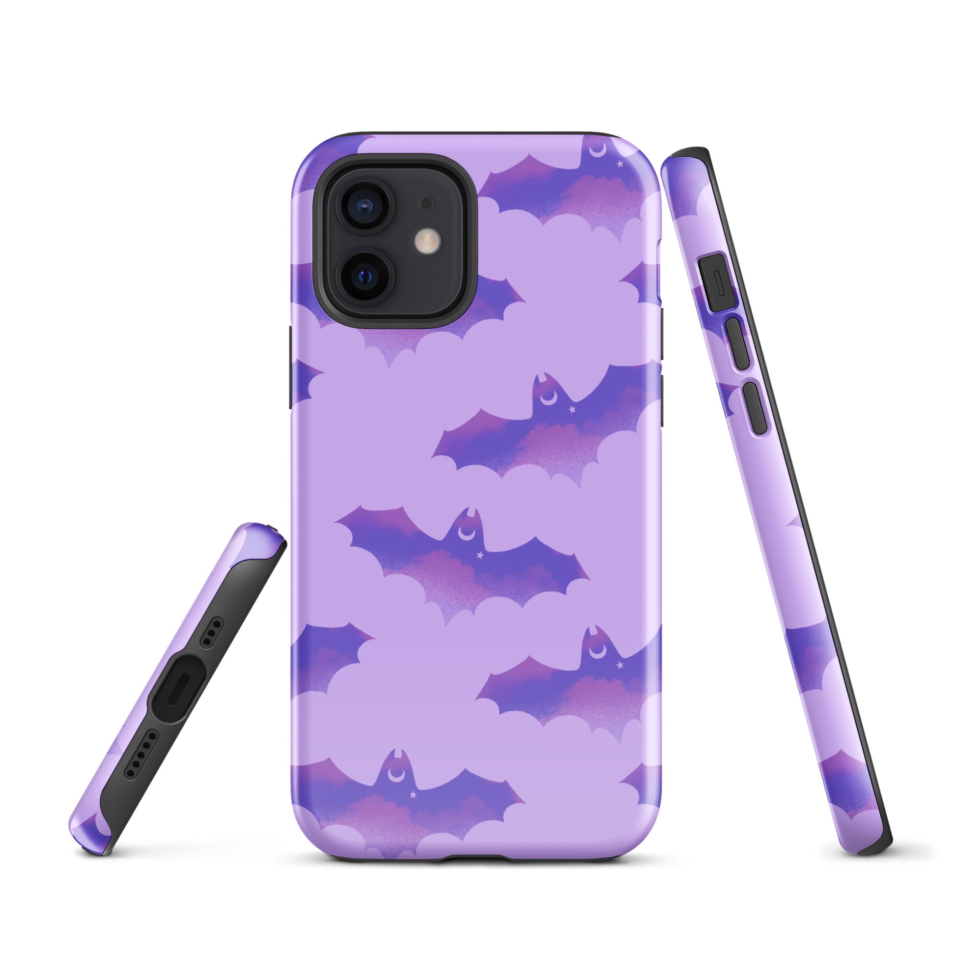 Stylish Morrigan iPhone® Tough Case featuring a cute bat design, perfect for protecting your phone with flair.