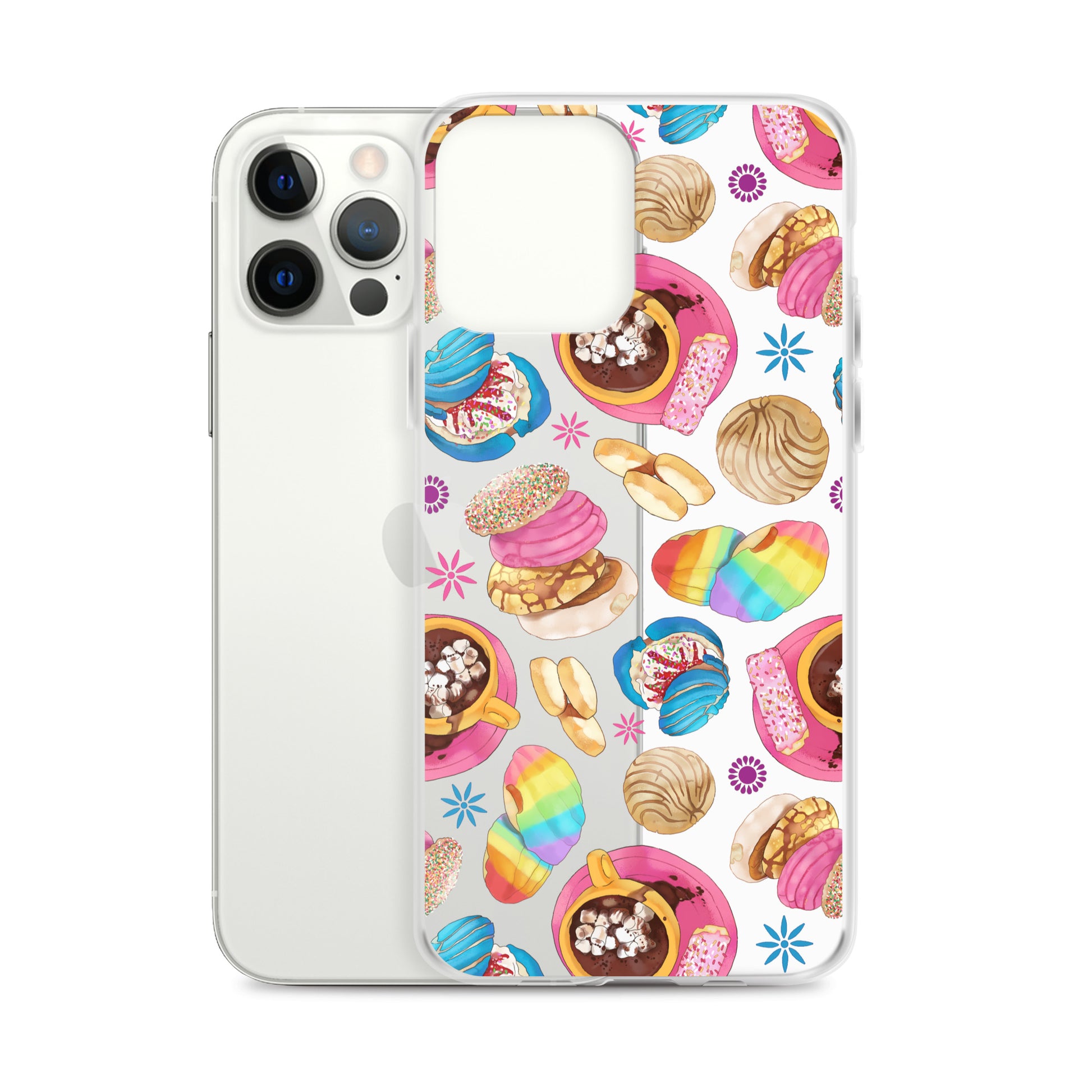 Protect your iPhone® stylishly with the Pan Dulce iPhone® Clear Case featuring a colorful dessert design.