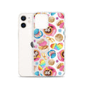 Stylish Pan Dulce iPhone® Clear Case featuring colorful pastries, offering protection from scratches and dirt.
