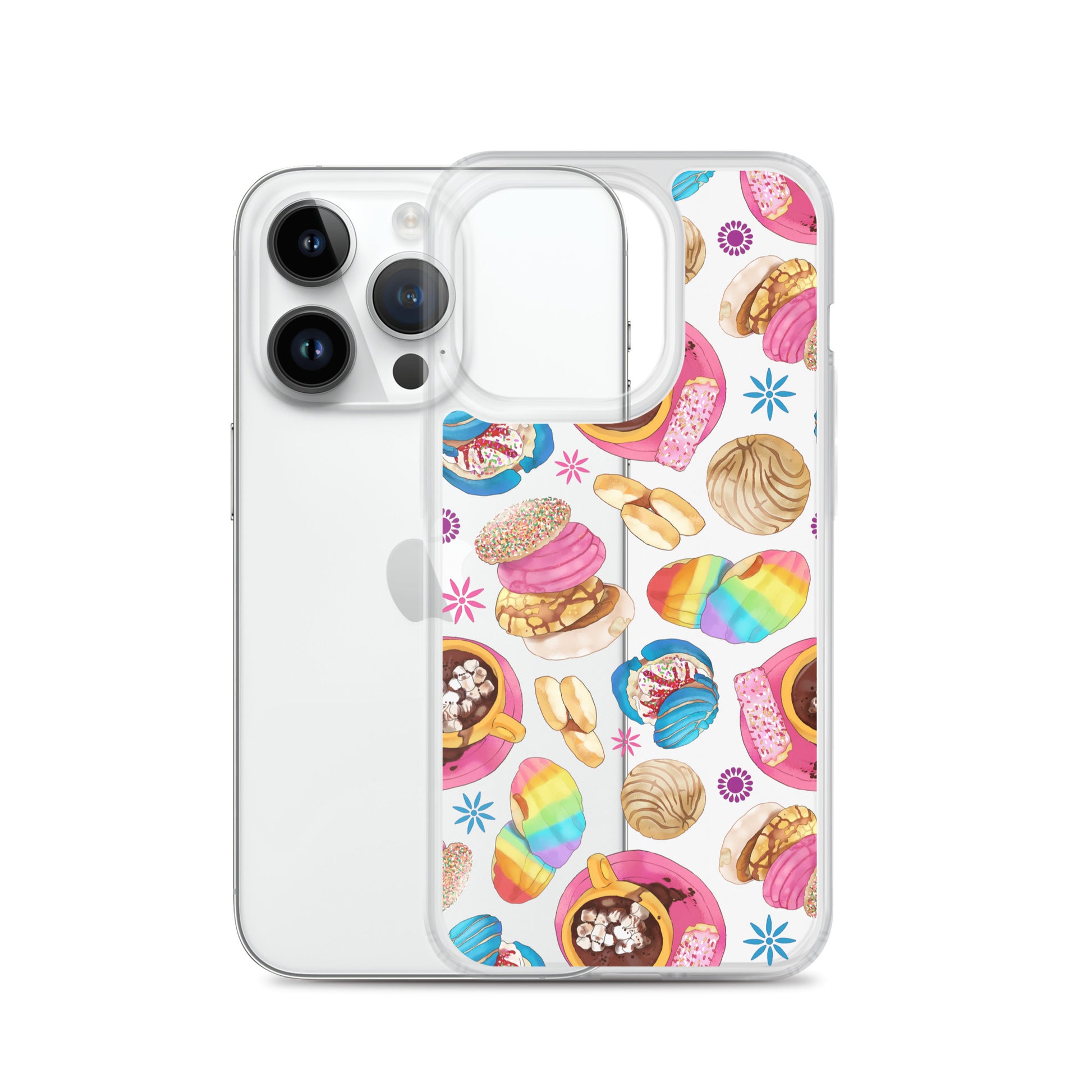 Protect your iPhone® in style with the Pan Dulce iPhone® Clear Case featuring a colorful dessert design.