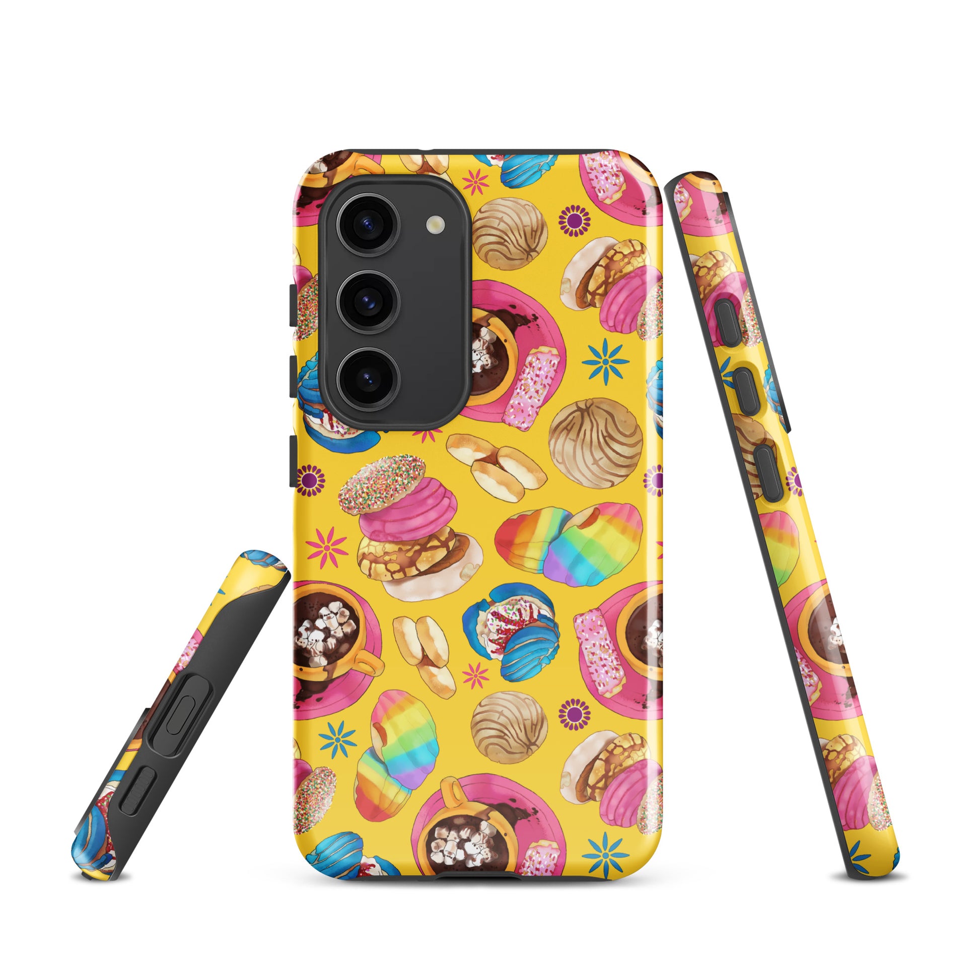 Stylish Pan Dulce Samsung® Tough Case featuring a vibrant dessert design, offering durability and protection for your phone.