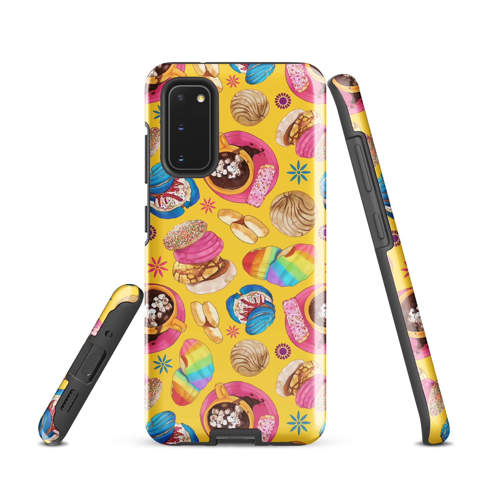 Pan Dulce Samsung® Tough Case showcases vibrant desserts, blending art and durability for your Samsung phone.