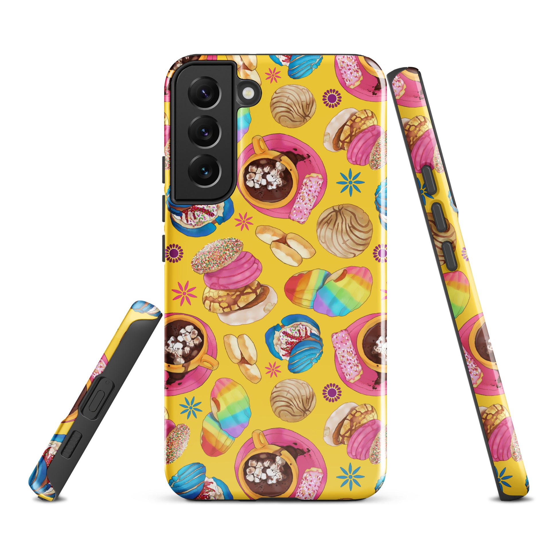 Protect your phone with the stylish Pan Dulce Samsung® Tough Case, featuring vibrant pastries and dual-layer durability.