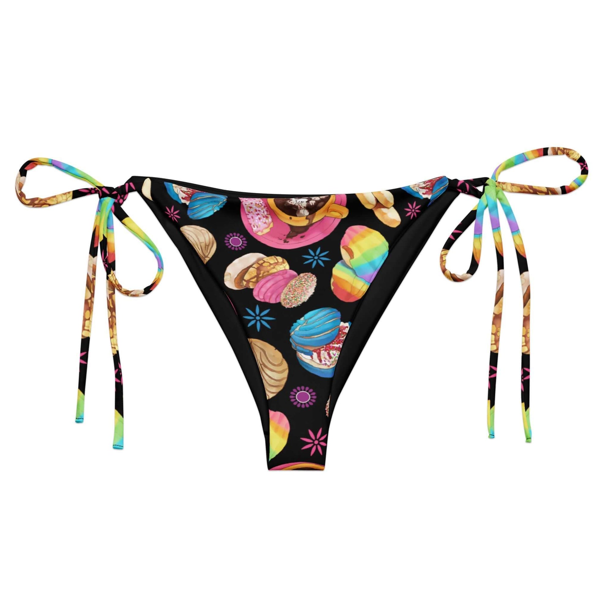 Pan Dulce String Bikini Bottom features a vibrant design perfect for poolside relaxation, made from soft, recycled polyester.