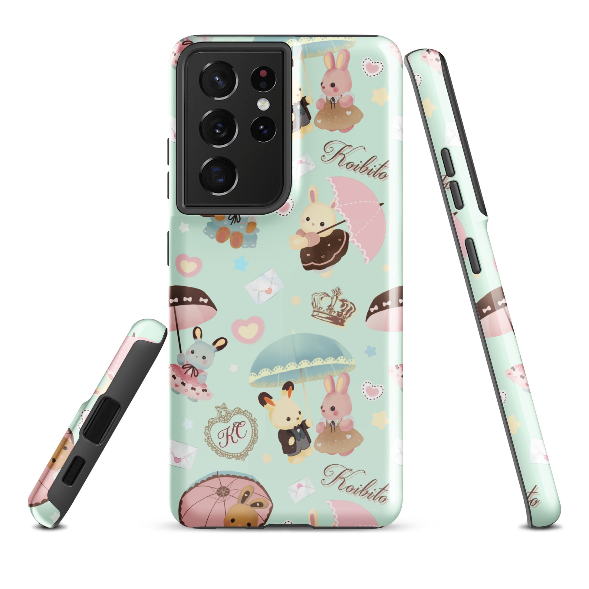 Stylish Parasol Bunny Samsung® Tough Case offers impact protection and a cute design for your Galaxy S21 Ultra.