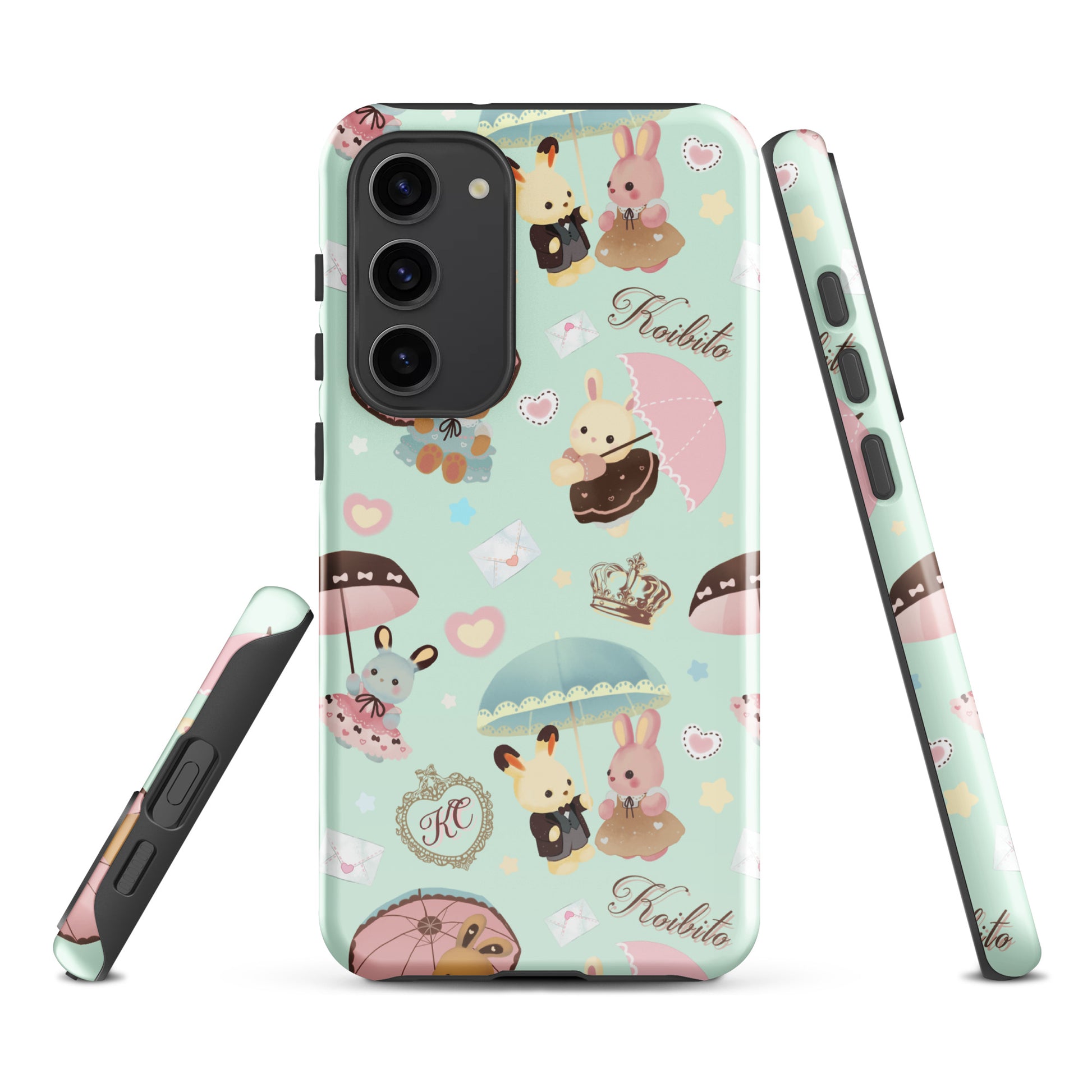 Parasol Bunny Samsung® Tough Case features adorable bunnies in a stylish design, providing durability and protection.