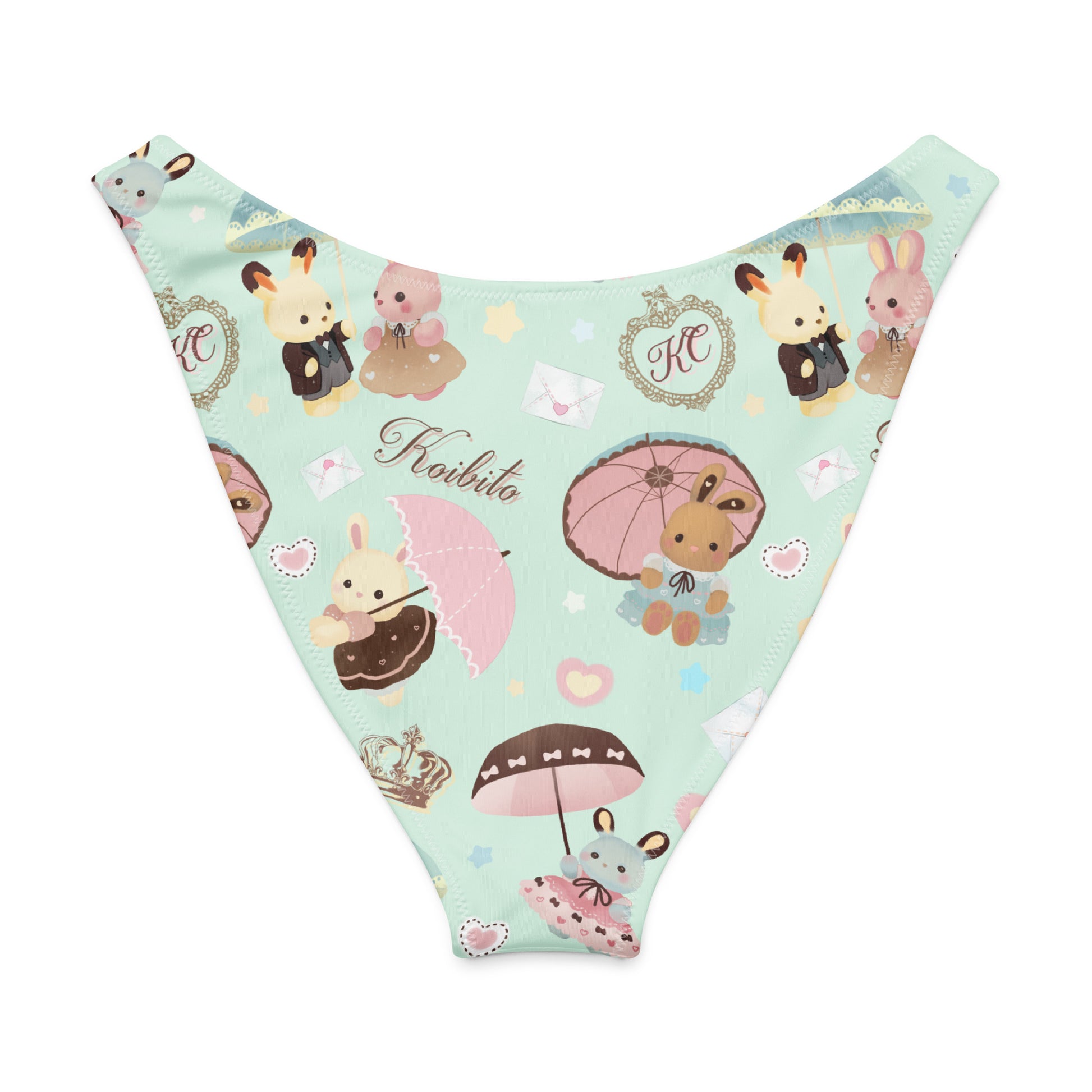 V-cut bikini bottom with whimsical animal prints and pastel colors, perfect for sunny beach days.