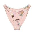Parasol Bunny V-cut bikini bottom with cute bunny and umbrella patterns, perfect for sunny days and beach fun.