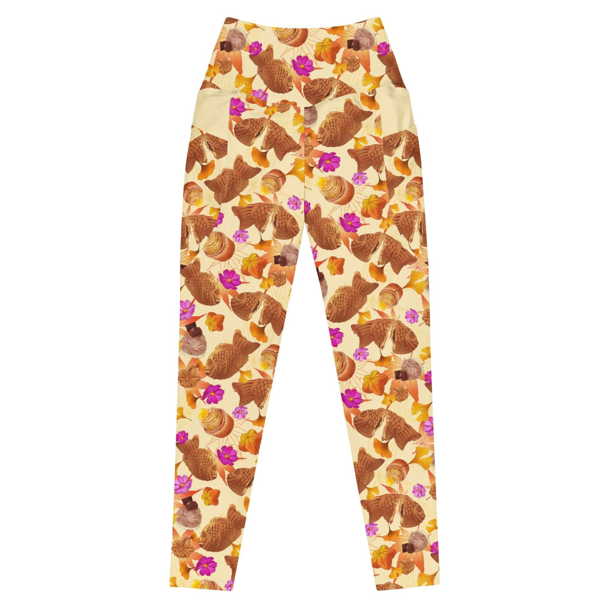 Stylish Premium Momiji Leggings with a cozy fall design, perfect for park strolls and everyday comfort.