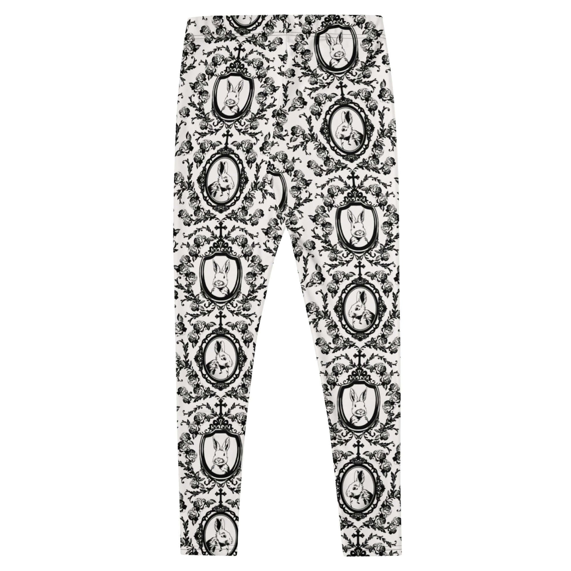 Stylish Queen's Beloved Bunny Leggings featuring a regal bunny print, perfect for comfort and elegance.