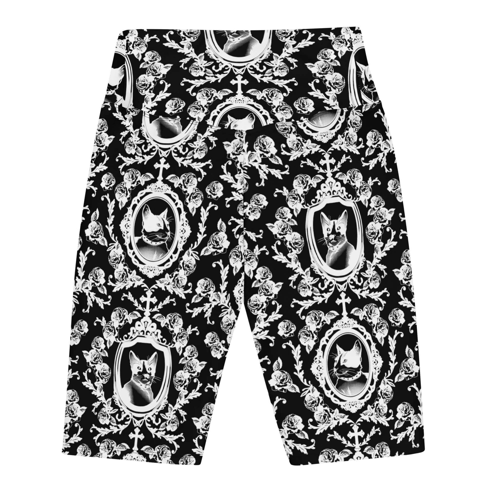 Stylish Queen's Beloved Kitty Biker Shorts featuring a chic cat design, perfect for lounging or active wear.