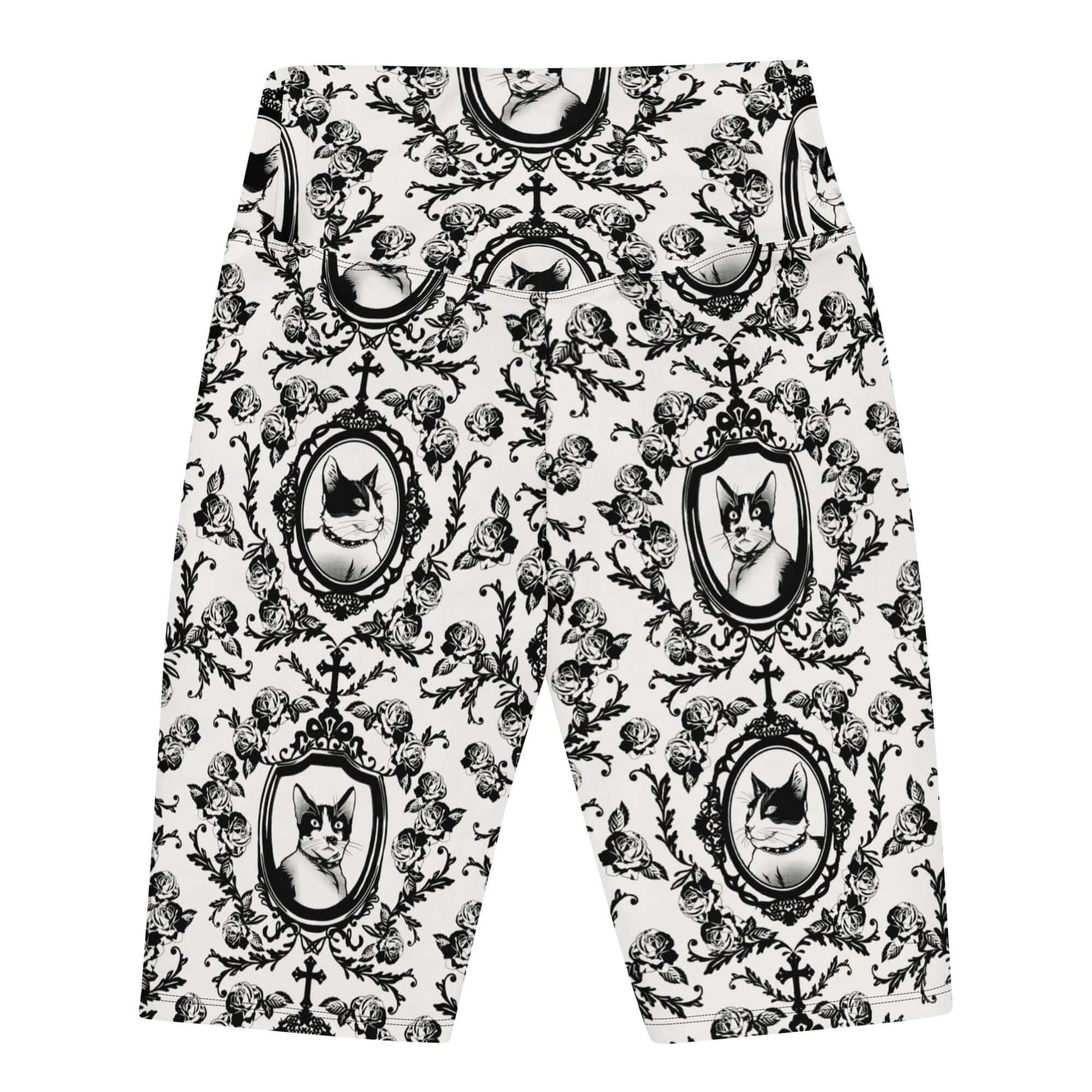 Elevate your style with Queen's Beloved Kitty Biker Shorts, featuring a chic cat and floral design for any occasion.