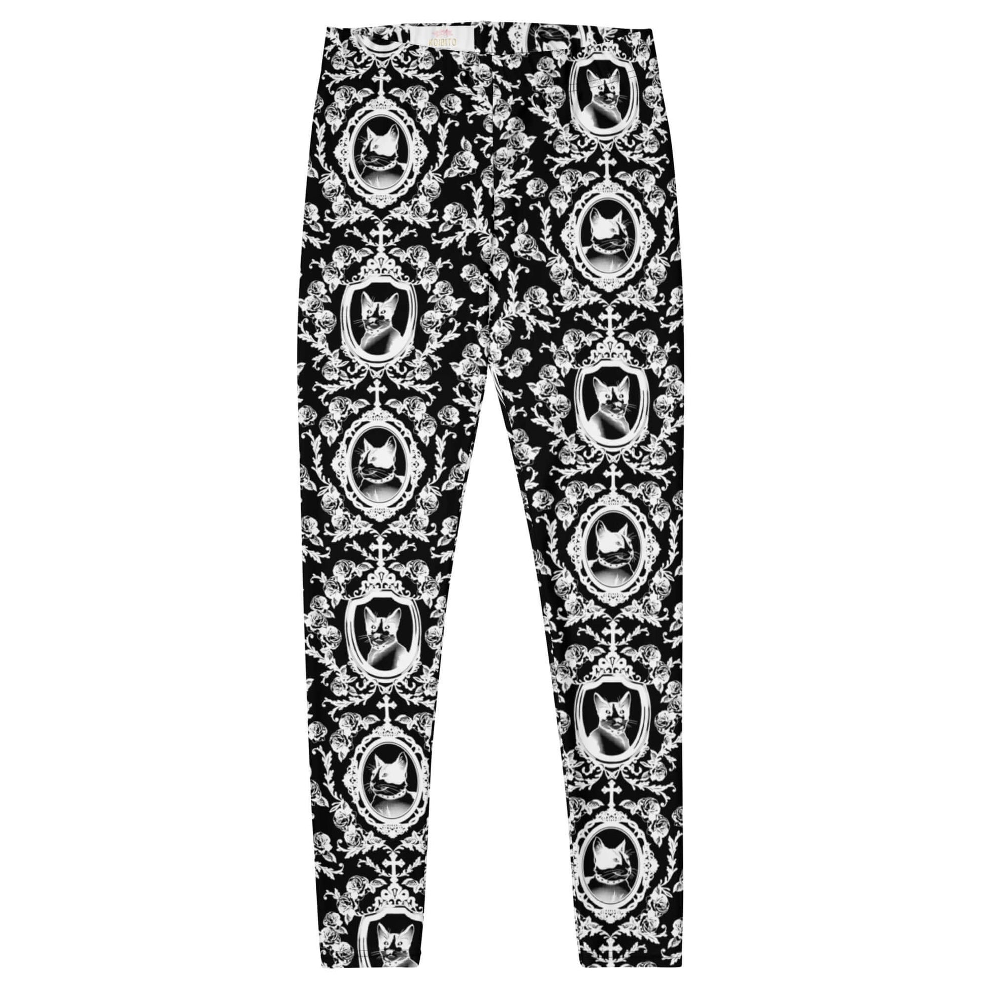 Stylish Queen's Beloved Kitty Leggings feature a regal cat design, perfect for comfort and flair.