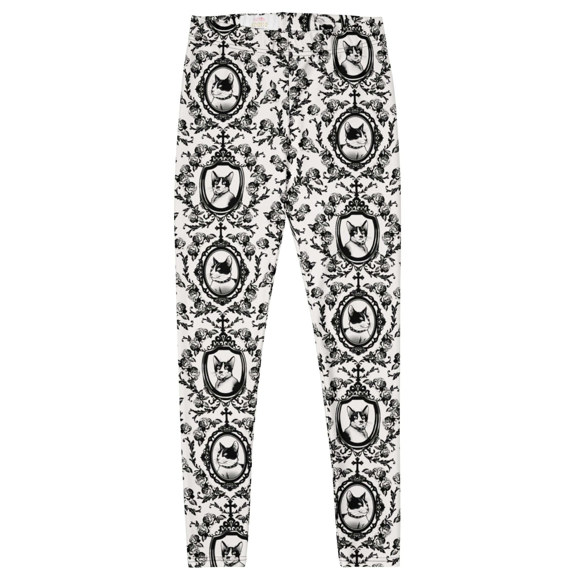 Stylish Queen's Beloved Kitty Leggings featuring fluffy cat designs, perfect for comfort and regal flair.