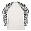 Stylish Queen's Beloved Kitty Rash Guard with unique floral and kitty design for active wear. Perfect for swimming or grappling.