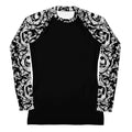 Stylish Queen's Beloved Kitty Rash Guard featuring a playful cat design, perfect for active wear and swimming.