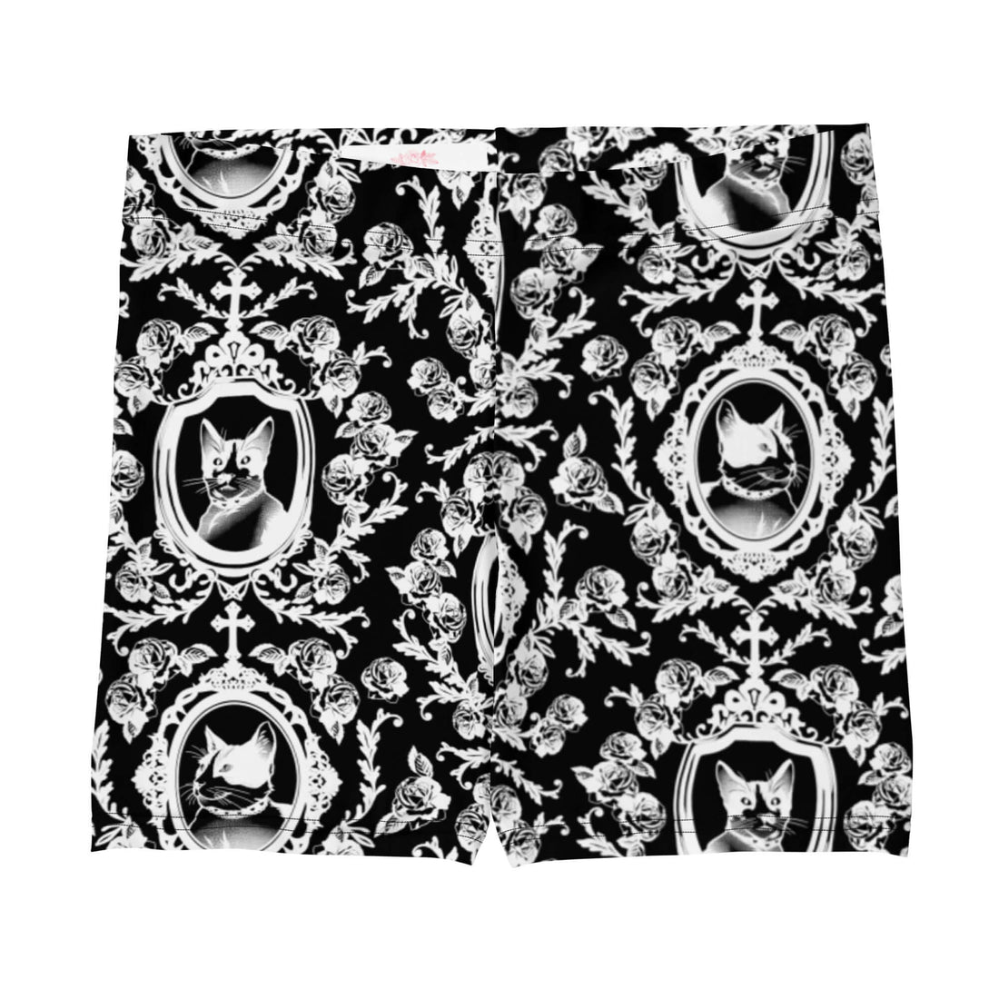 Stylish Queen's Beloved Kitty Shorts featuring a playful cat design, perfect for lounging or a casual outing.