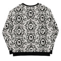 Stylish Queen's Beloved Kitty Sweatshirt featuring elegant black-and-white motifs, perfect for any outfit.