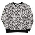 Elevate your style with the Queen's Beloved Kitty Sweatshirt, featuring elegant black-and-white motifs and soft fabric.