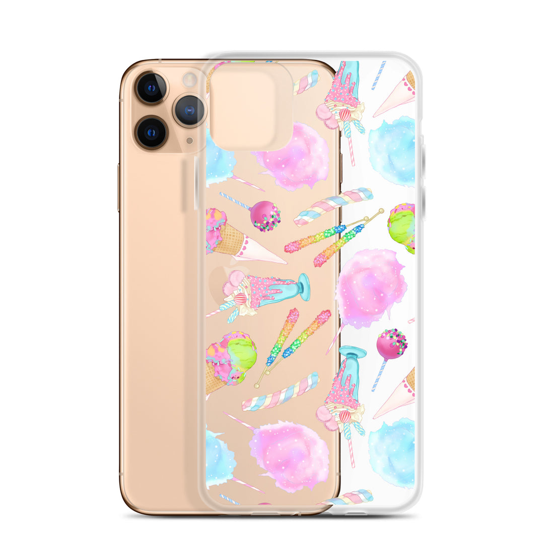 Colorful Rainbow Candy iPhone® Clear Case features a sleek design, protecting against scratches and dirt.