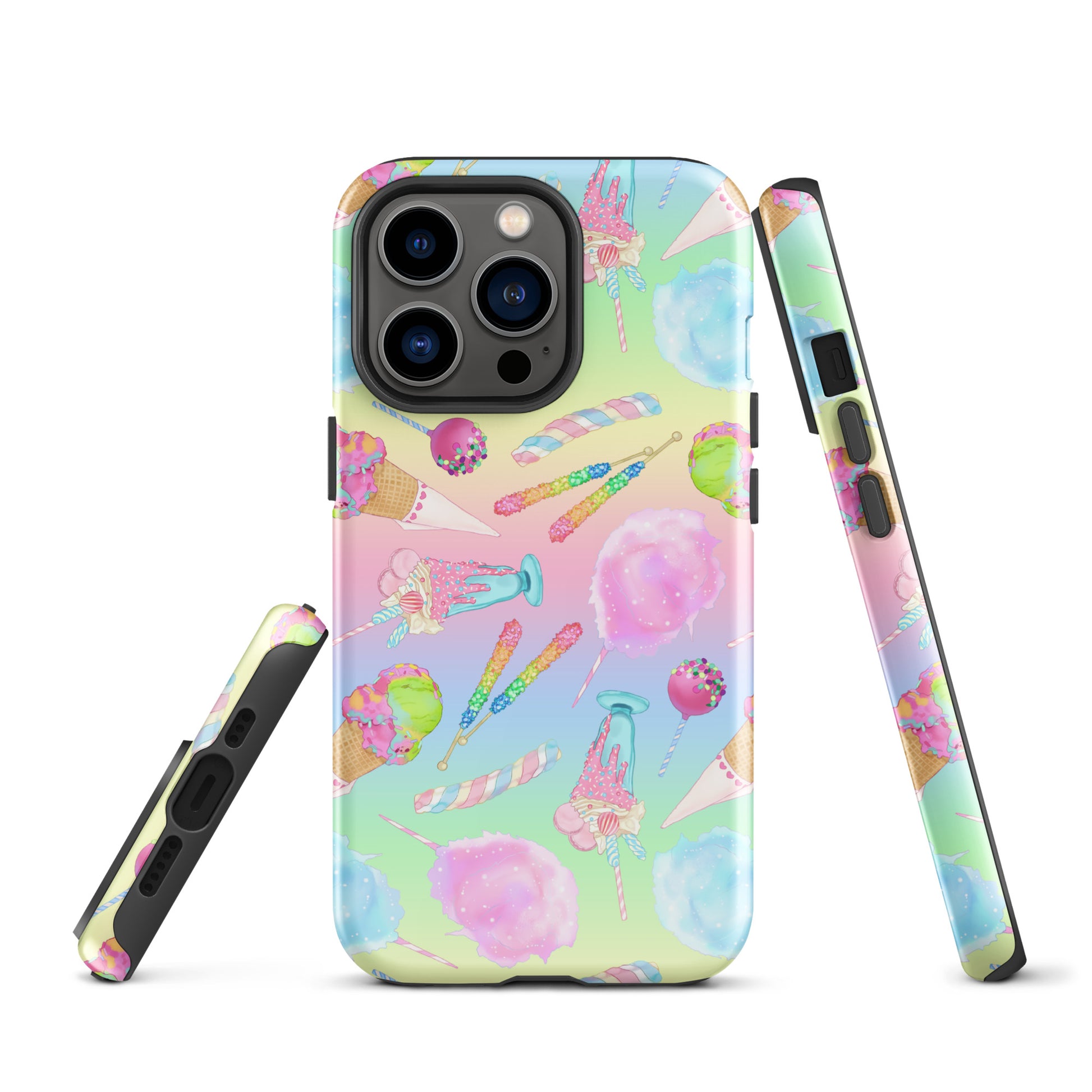 Colorful Rainbow Candy iPhone® Tough Case, featuring a durable design for stylish protection and impact absorption.