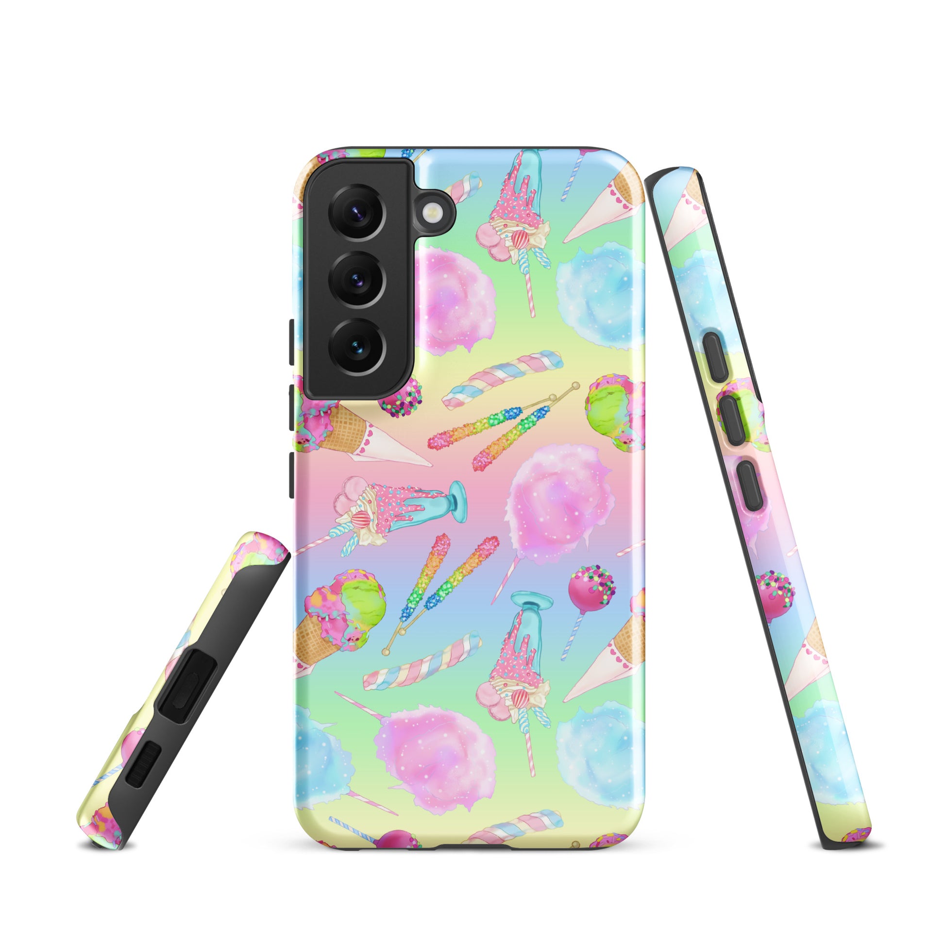 Colorful Rainbow Candy Samsung® Tough Case features a vibrant design, combining style with durable, shock-absorbing protection.