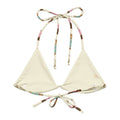 Royal Cookie Padded String Bikini Top features eco-friendly recycled fabric and stylish adjustable straps for summer fun.