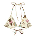 Stylish Royal Cookie Padded String Bikini Top featuring an eco-friendly all-over print, perfect for summer fun.