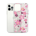 Sakura iPhone® Clear Case featuring a floral design, protecting against scratches and dust while easy to handle.
