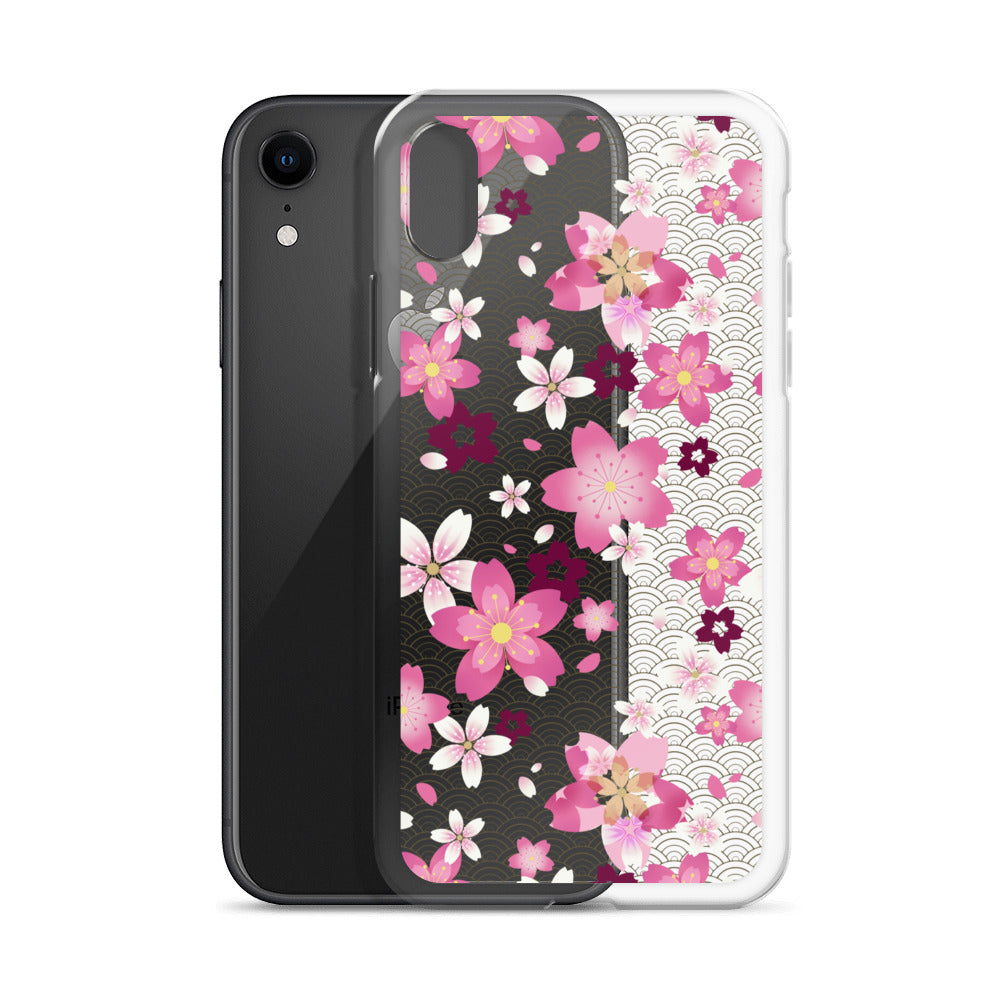 Stylish Sakura iPhone® Clear Case features floral design and flexible sides for easy access and protection.